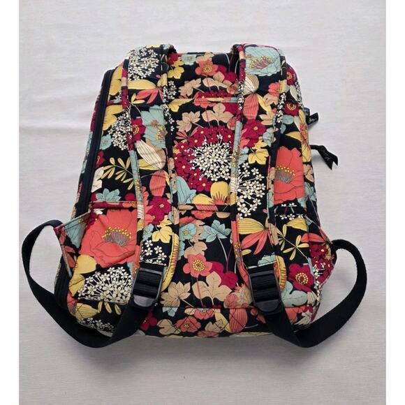 Vera Bradley Happy Snails Navy Floral Large Laptop Tablet Backpack Retired - Picture 3 of 9